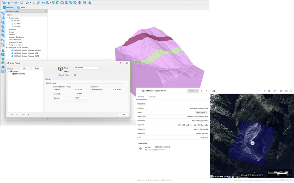GeoStudio 三维模型位置和方向设置以及地图定位