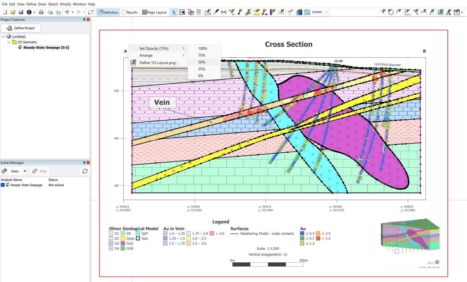 GeoStudio 剖面参考图片透明度设置菜单